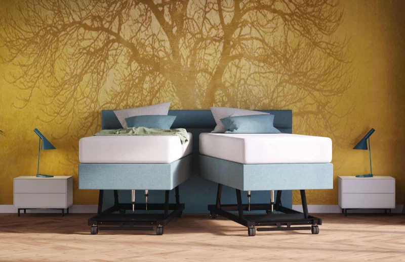 hoog laag boxspring milan op de hoogste stand
